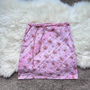 Pink y2k floral mini skirt